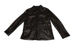 VTG Tibor Leathers Motorcycle Jacket Soft Genuine Leather FullZip womens black M